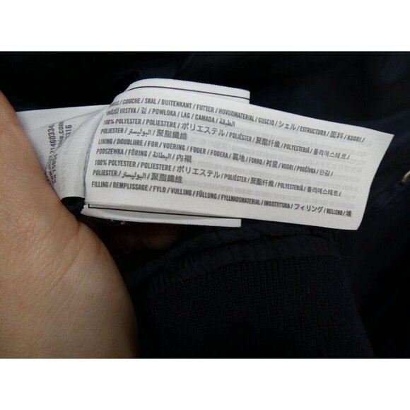 Abercrombie & Fitch Varsity Bomber Stadium jacket Men size M navy‎ blue preppy - Picture 6 of 8